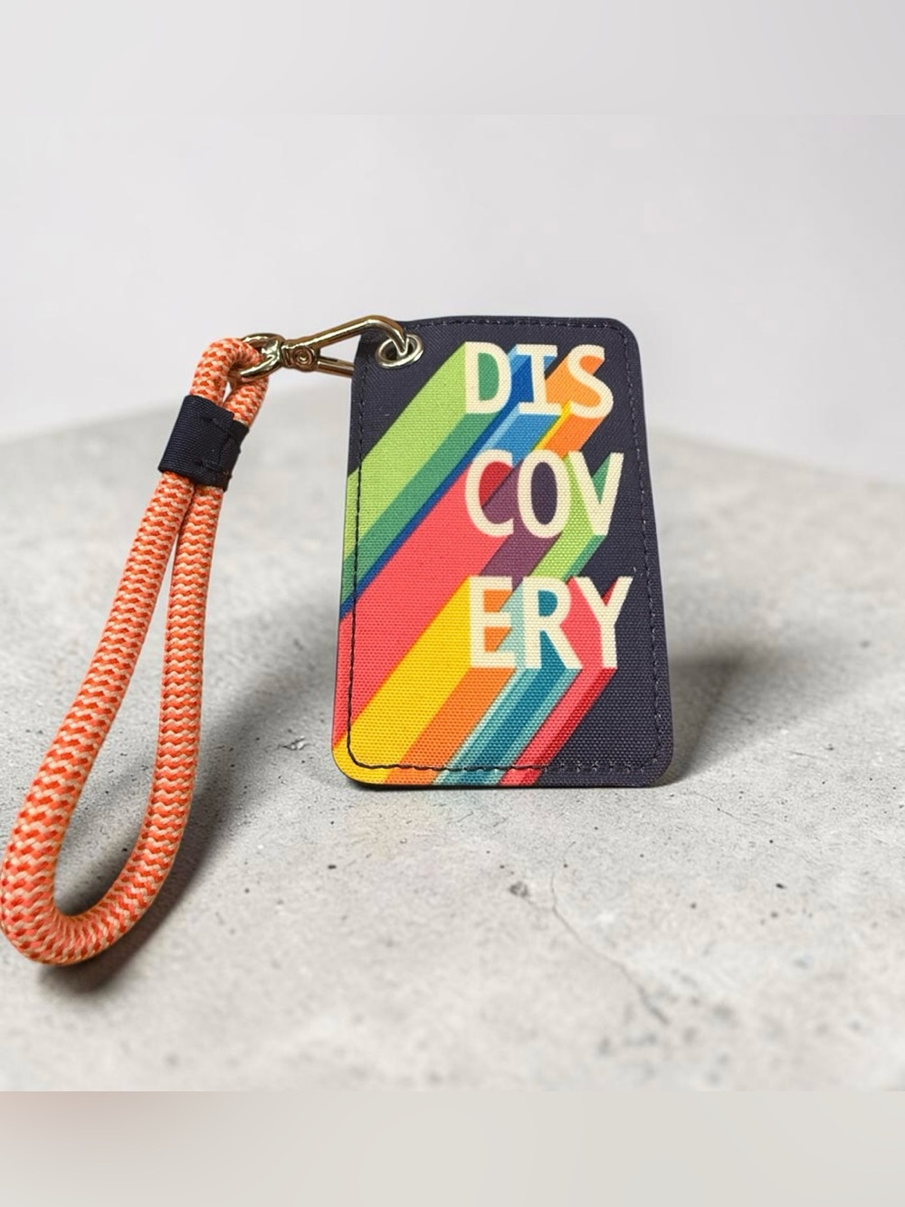 Kipling Discovery Rainbow ID/Document Holder Wristlet Lanyard w/ ID Window